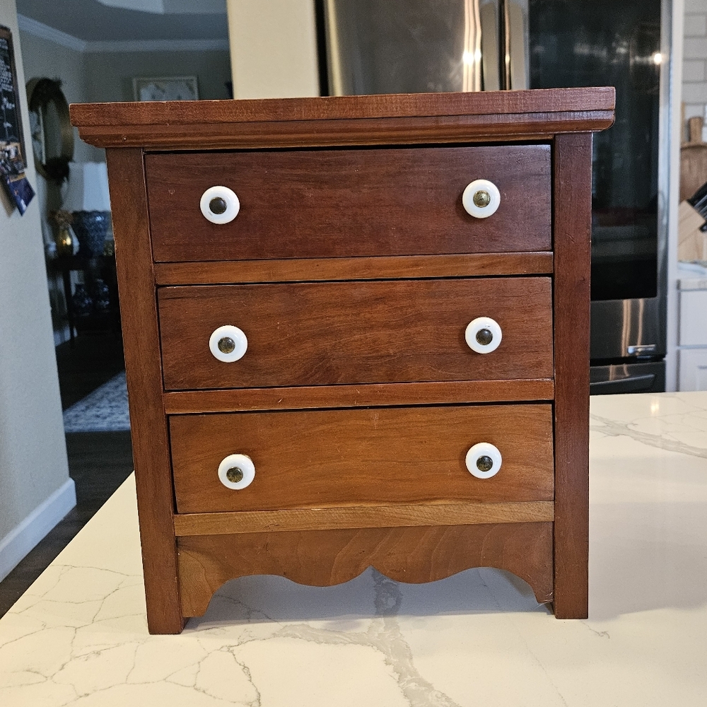 Antique Miniature Hitchcock Solid Cherry Chest of Drawers 19th Century
